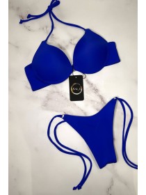 Неоновий електрик купальник push-up 3D бразиліана на зав'язках Анжеліка